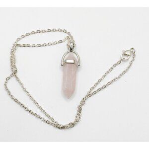 Rose Quartz Point Pendant‎ Necklace